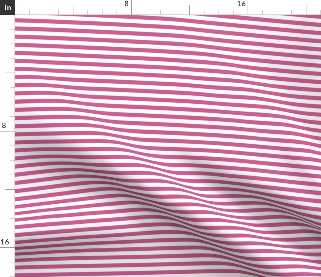 Smaller Scale 1/3 Inch Stripe Peony and White Coordinate Matches Spoonflower Petal Solid