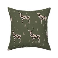 Christmas Boho Reindeer leopard print 