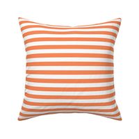 Bigger Scale 1/2 Inch Stripe Peach and White Coordinate Matches Spoonflower Petal Solid