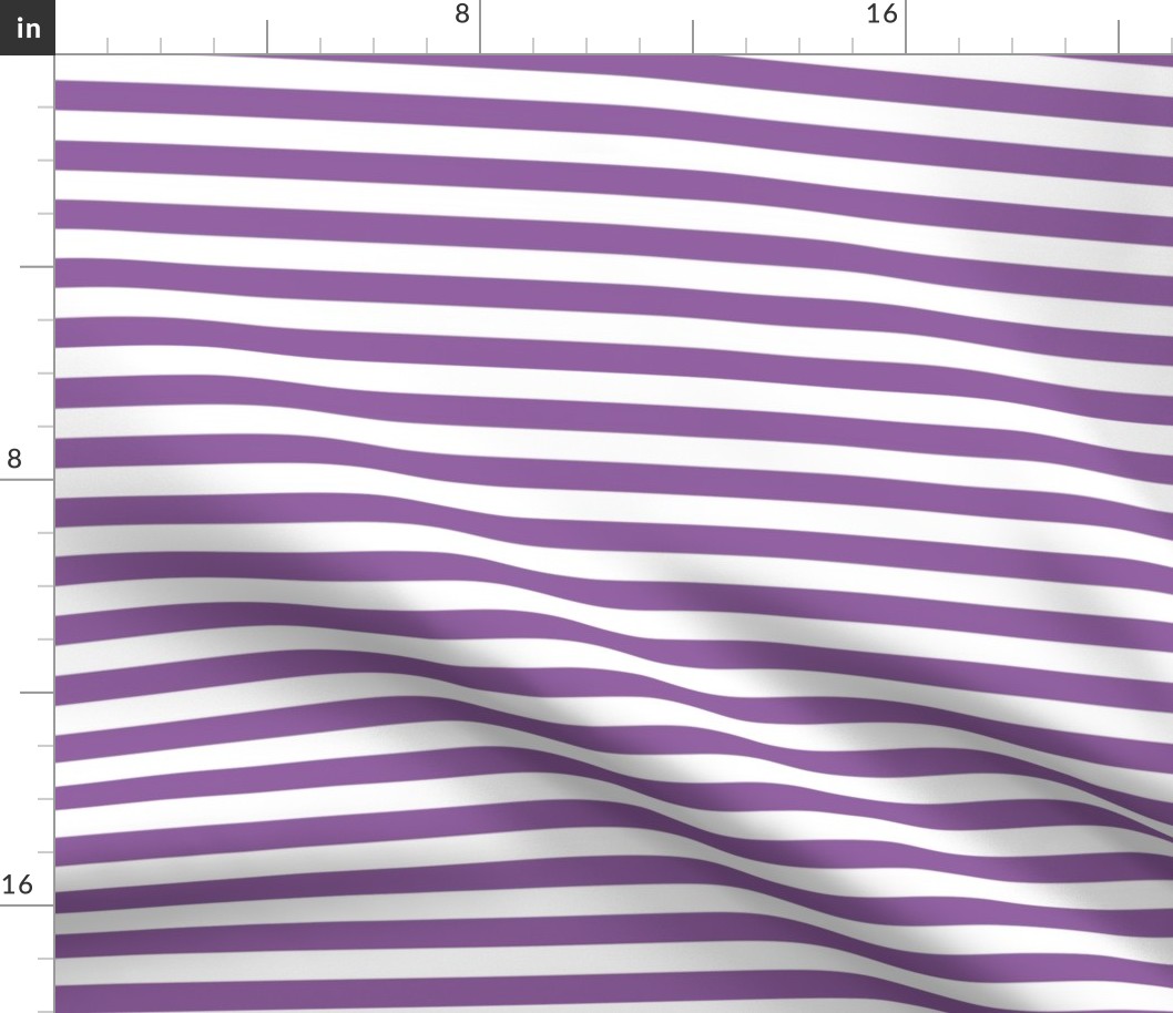 Bigger Scale 1/2 Inch Stripe Orchid and White Coordinate Matches Spoonflower Petal Solid