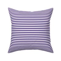 Smaller Scale 1/3 Inch Stripe Grape and White Coordinate Matches Spoonflower Petal Solid