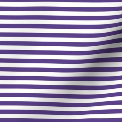 Smaller Scale 1/3 Inch Stripe Grape and White Coordinate Matches Spoonflower Petal Solid