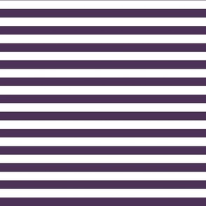 Bigger Scale 1/2 Inch Stripe Plum and White Coordinate Matches Spoonflower Petal Solid