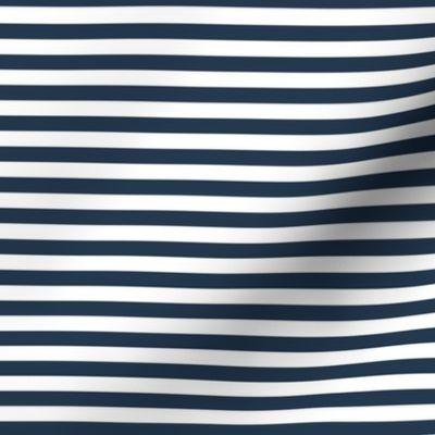 Smaller Scale 1/3 Inch Stripe Navy and White Coordinate Matches Spoonflower Petal Solid