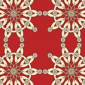 Medallion snowflake on red