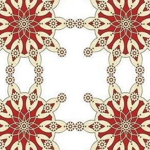 medallion snowflake red, gold-tone, white