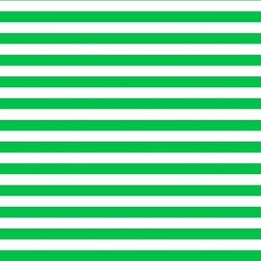 Bigger Scale 1/2 Inch Stripe Grass Green and White Coordinate Matches Spoonflower Petal Solid