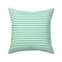 Smaller Scale 1/3 Inch Stripe Jade and White Coordinate Matches Spoonflower Petal Solid