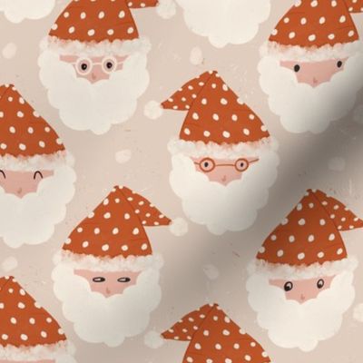 Christmas Santa emoji retro neutral boho