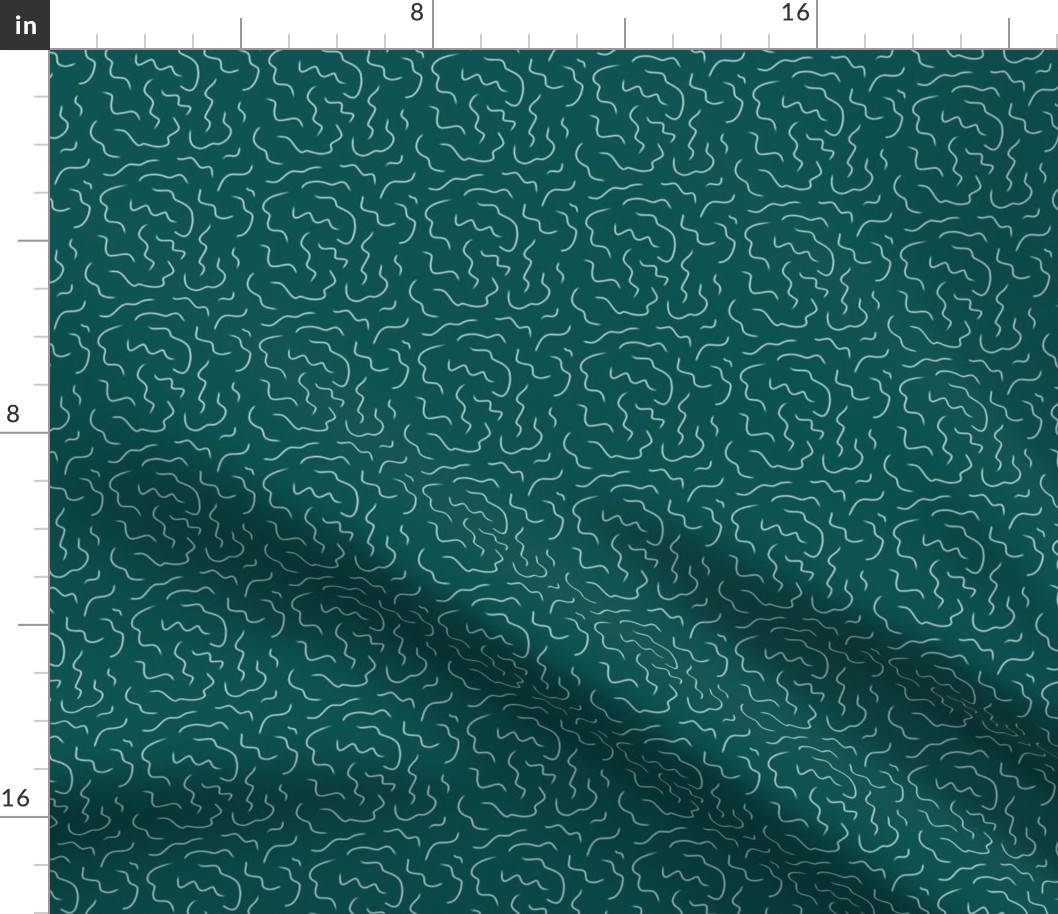 Abstract Brain Folds - Teal