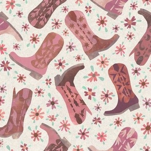 Papercut Cowgirl Boots Flowers - Medium Large Scale Girly