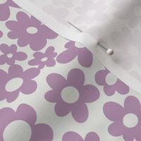 retro flowers fabric - 90s flower fabric, 70s fabric - lavender