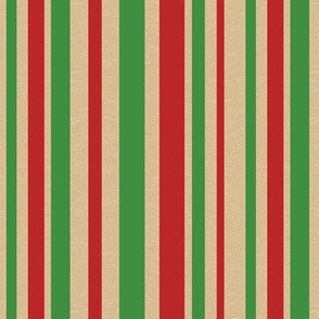 Kraft paper look stripe red green