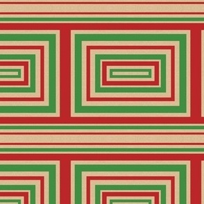 Concentric boxes red, green, kraft