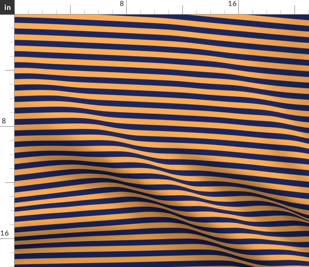 3/8´´ Horizontal stripes Orange and Dark blue 