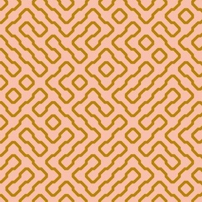 Labyrinth Golden khaki and Peach pink Medium scale