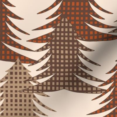 Christmas Trees Gingham Checkered  gender neutral print