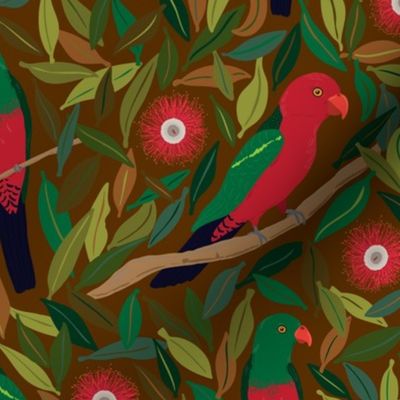 King Parrots and Eucalyptus 