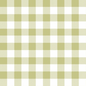 12 "  White on apple green grid- green gingham, greenish white grid 