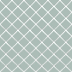 12 " White on blue grey grid- blue grey gingham, gray pink white grid 