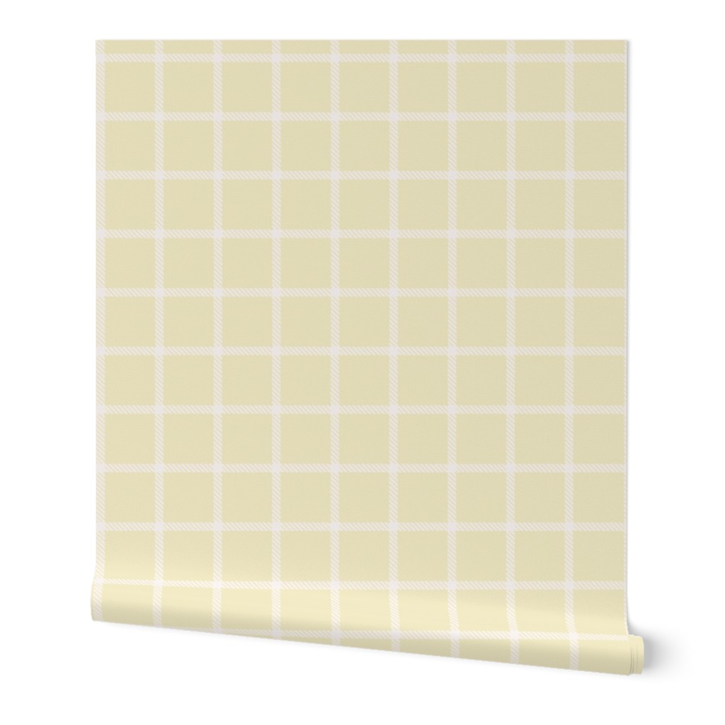 12 " White on sunny yellow grid- yellow gingham, yellow and white grid 