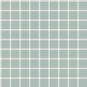 12 " White on grey grid- grey  gingham, grey  and white grid 