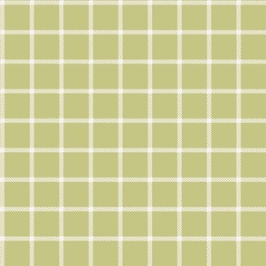 12 " White on apple green grid- green gingham, green and white grid 