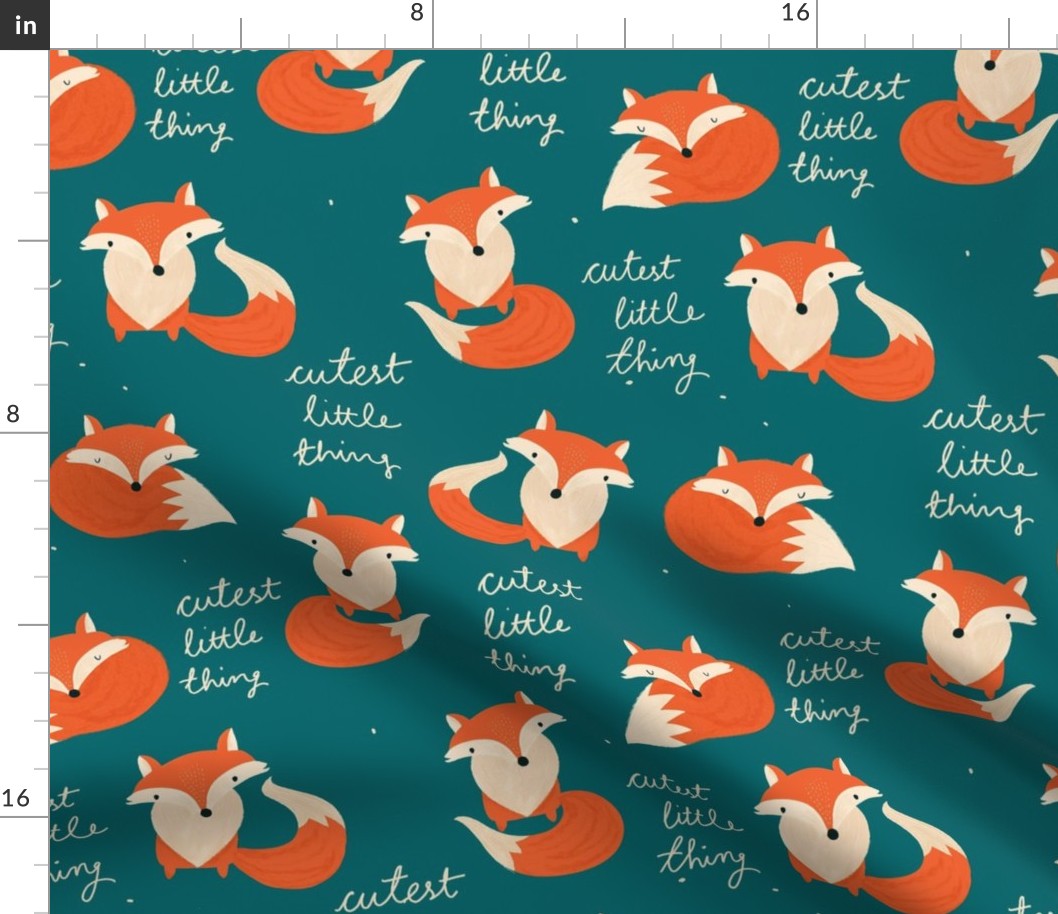 Nursery Design Woodland Fox on green