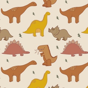 Dino Dinosaur T-rex Kids muted neutral