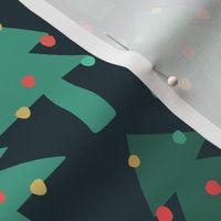 Christmas trees on dark background