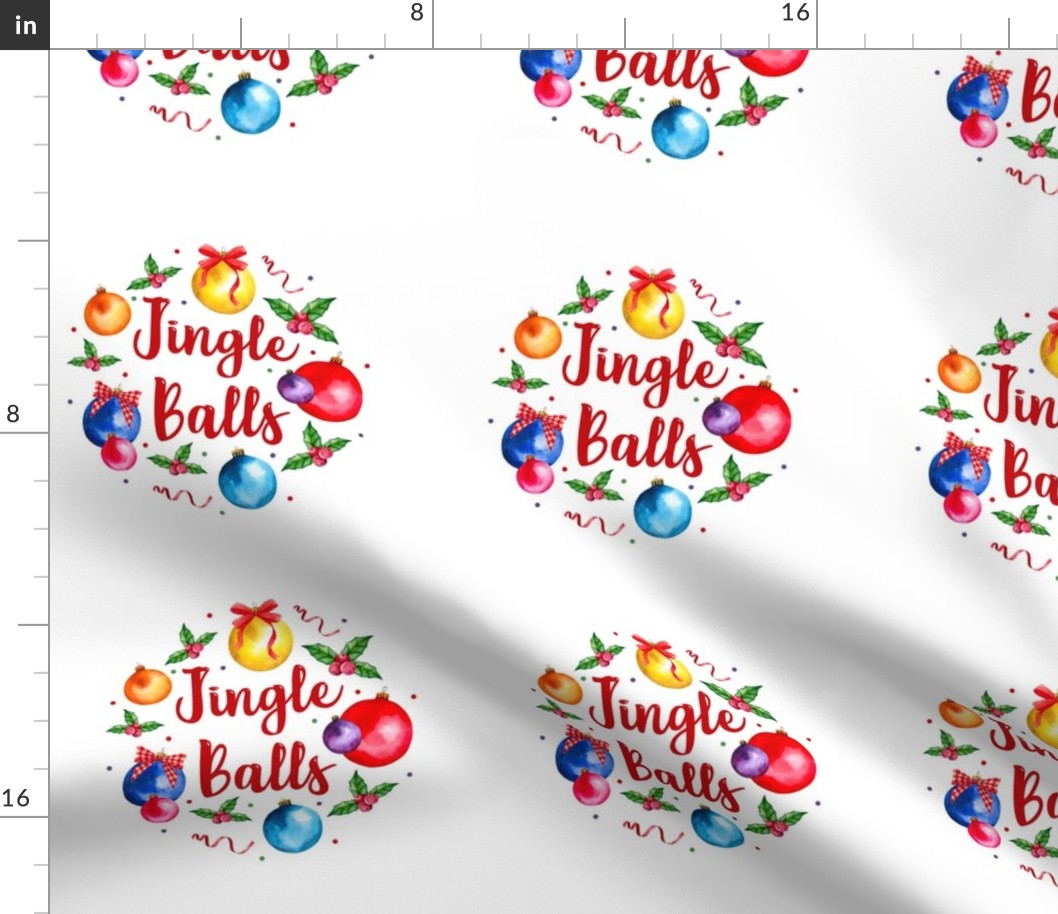 Swatch 8x8 Square Fits 6" Hoop for Embroidery or Wall Art DIY Pattern Kit Template Quilt Square Jingle Balls Funny Holiday Humor Christmas Tree Balls