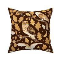 Oaken owls on cocoa brown