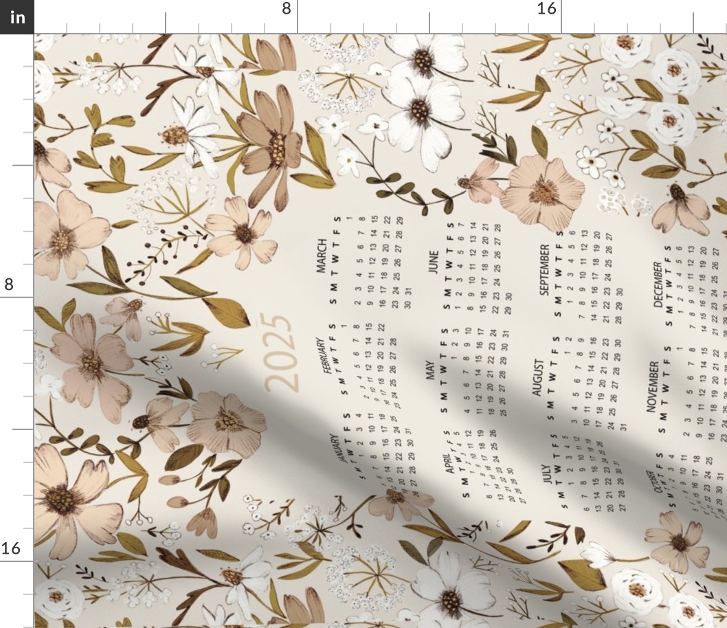 Calendarfloral 2024 Fabric Spoonflower