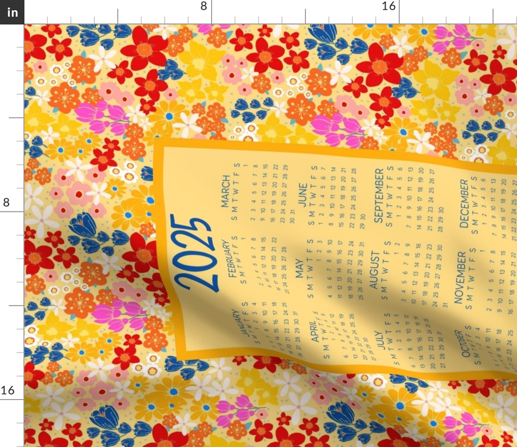 2024 Calendar Fat Quarter Tea Towel Wall Hanging Dog Lover