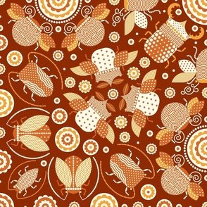 Bugs pattern earh tones brown