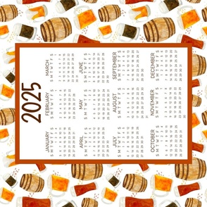 2024 Calendar Fat Quarter Wall Hanging Tea Towel Craft Beer Brewery Enthusiast