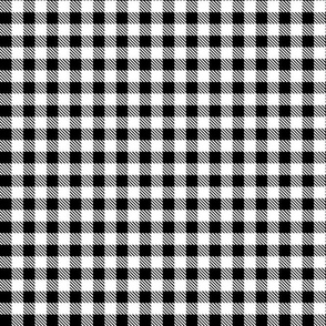 Smaller Scale 1/2" Square Black and White Buffalo Plaid Checker Gingham Spoonflower Petal Solids Coordinate