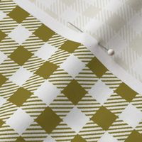 Smaller Scale 1" Square Moss and White Buffalo Plaid Checker Gingham Spoonflower Petal Solids Coordinate Earth Tone Green 