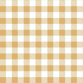 Bigger Scale 1" Square Honey and White Buffalo Plaid Checker Gingham Spoonflower Petal Solids Coordinate Soft Golden Yellow