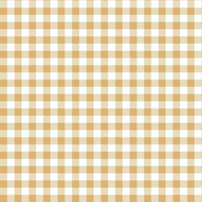 Smaller Scale 1/2" Square Honey and White Buffalo Plaid Checker Gingham Spoonflower Petal Solids Coordinate Soft Golden Yellow