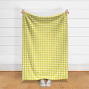 Bigger Scale 1" Square Lemon Lime and White Buffalo Plaid Checker Gingham Spoonflower Petal Solids Coordinate Bright Nearly Neon Yellow