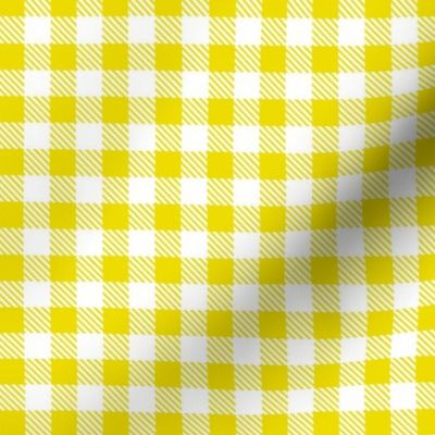Smaller Scale 1/2" Square Lemon Lime and White Buffalo Plaid Checker Gingham Spoonflower Petal Solids Coordinate Bright Nearly Neon Yellow