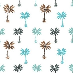 Minty Palm Trees (white background)