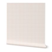 Smaller Scale 1/2" Square Blush and White Buffalo Plaid Checker Gingham Spoonflower Petal Solids Coordinate Pale Neutral Skin Pink