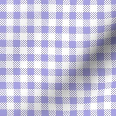 Smaller Scale 1/2" Square Lilac and White Buffalo Plaid Checker Gingham Spoonflower Petal Solids Coordinate Light Purple Lavender