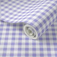 Smaller Scale 1/2" Square Lilac and White Buffalo Plaid Checker Gingham Spoonflower Petal Solids Coordinate Light Purple Lavender