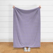 Bigger Scale 1" Square Grape and White Buffalo Plaid Checker Gingham Spoonflower Petal Solids Coordinate Dark Purple