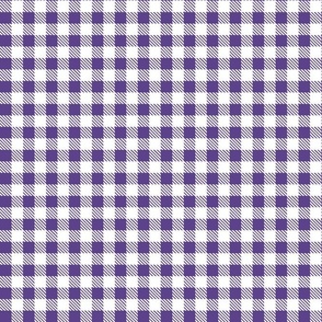 Smaller Scale 1/2" Square Grape and White Buffalo Plaid Checker Gingham Spoonflower Petal Solids Coordinate Dark Purple