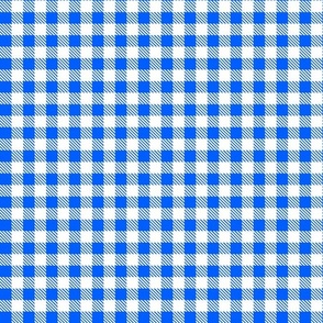 Smaller Scale 1/2" Square Cobalt and White Buffalo Plaid Checker Gingham Spoonflower Petal Solids Coordinate Bright Blue