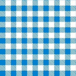 Bigger Scale 1" Square Bluebell and White Buffalo Plaid Checker Gingham Spoonflower Petal Solids Coordinate Mystic Blue